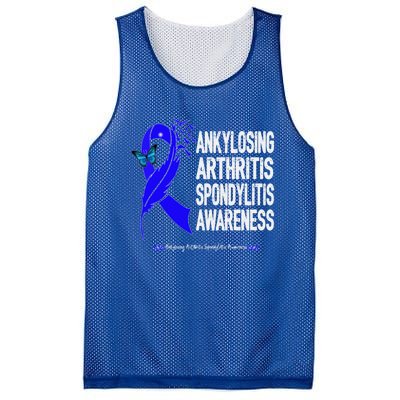 Ankylosing Arthritis Spondylitis Awareness Blue Ribbon Gift Mesh Reversible Basketball Jersey Tank