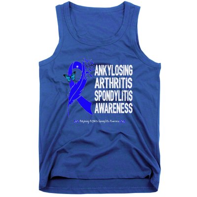 Ankylosing Arthritis Spondylitis Awareness Blue Ribbon Gift Tank Top