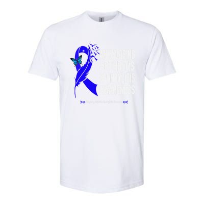 Ankylosing Arthritis Spondylitis Awareness Blue Ribbon Gift Softstyle® CVC T-Shirt