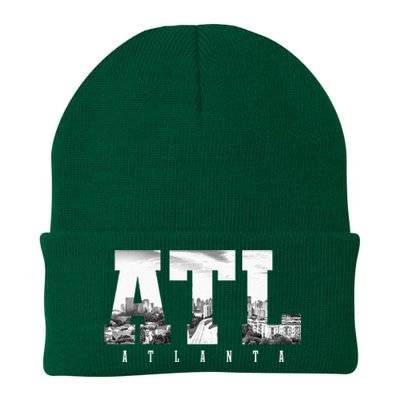 ATL Atlanta Skyline Pride Black & White Vintage Georgia Knit Cap Winter Beanie