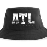 ATL Atlanta Skyline Pride Black & White Vintage Georgia Sustainable Bucket Hat