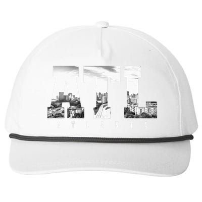 ATL Atlanta Skyline Pride Black & White Vintage Georgia Snapback Five-Panel Rope Hat