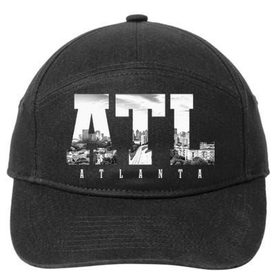 ATL Atlanta Skyline Pride Black & White Vintage Georgia 7-Panel Snapback Hat