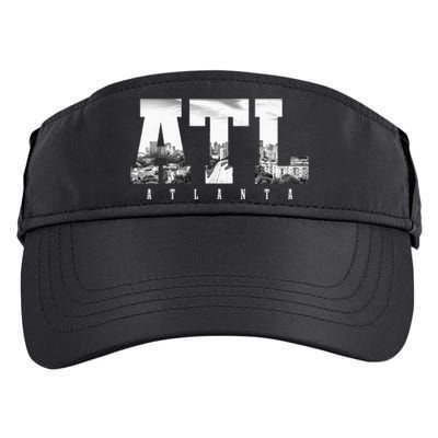 ATL Atlanta Skyline Pride Black & White Vintage Georgia Adult Drive Performance Visor