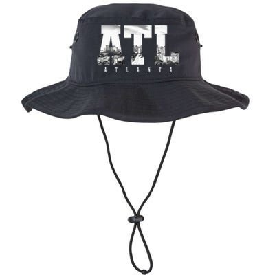 ATL Atlanta Skyline Pride Black & White Vintage Georgia Legacy Cool Fit Booney Bucket Hat