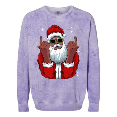 African American Santa Christmas Pajama Cool Black Xmas Funny Gift Colorblast Crewneck Sweatshirt