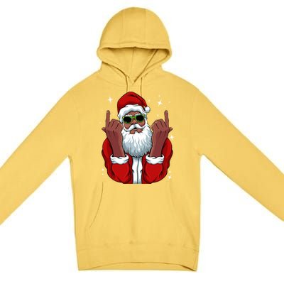 African American Santa Christmas Pajama Cool Black Xmas Funny Gift Premium Pullover Hoodie