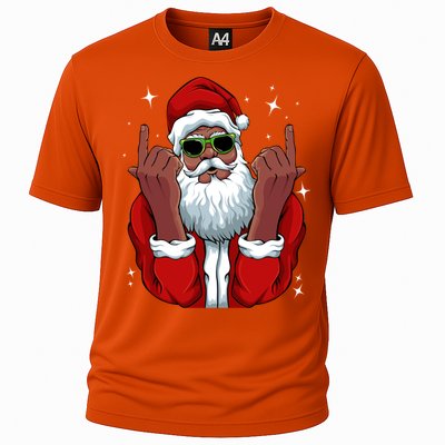 African American Santa Christmas Pajama Cool Black Xmas Funny Gift Cooling Performance Crew T-Shirt