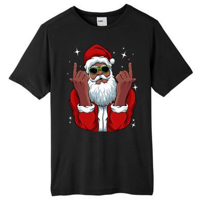 African American Santa Christmas Pajama Cool Black Xmas Funny Gift Tall Fusion ChromaSoft Performance T-Shirt