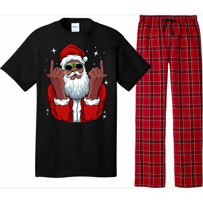 African American Santa Christmas Pajama Cool Black Xmas Funny Gift Pajama Set