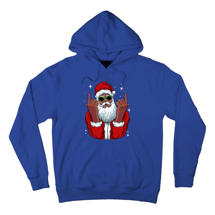 African American Santa Christmas Pajama Cool Black Xmas Funny Gift Hoodie