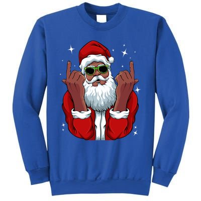 African American Santa Christmas Pajama Cool Black Xmas Funny Gift Sweatshirt