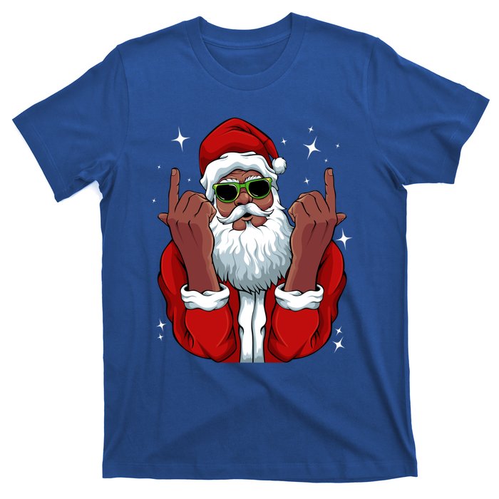 African American Santa Christmas Pajama Cool Black Xmas Funny Gift T-Shirt