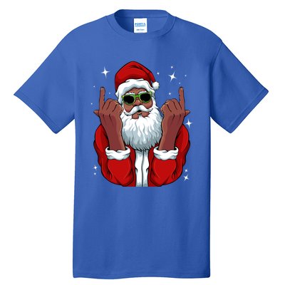 African American Santa Christmas Pajama Cool Black Xmas Funny Gift Tall T-Shirt