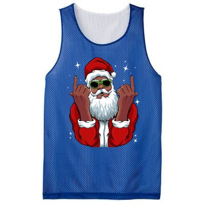 African American Santa Christmas Pajama Cool Black Xmas Funny Gift Mesh Reversible Basketball Jersey Tank