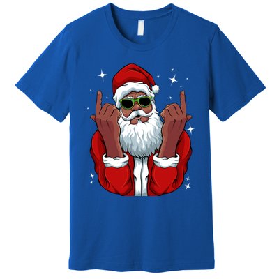 African American Santa Christmas Pajama Cool Black Xmas Funny Gift Premium T-Shirt