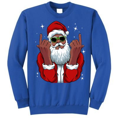 African American Santa Christmas Pajama Cool Black Xmas Funny Gift Tall Sweatshirt