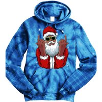 African American Santa Christmas Pajama Cool Black Xmas Funny Gift Tie Dye Hoodie