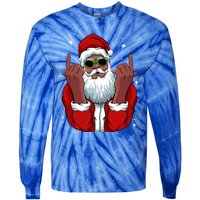 African American Santa Christmas Pajama Cool Black Xmas Funny Gift Tie-Dye Long Sleeve Shirt