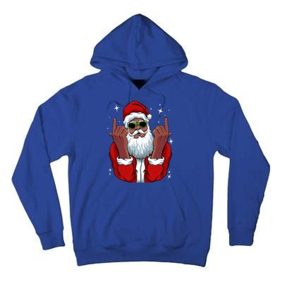 African American Santa Christmas Pajama Cool Black Xmas Funny Gift Tall Hoodie