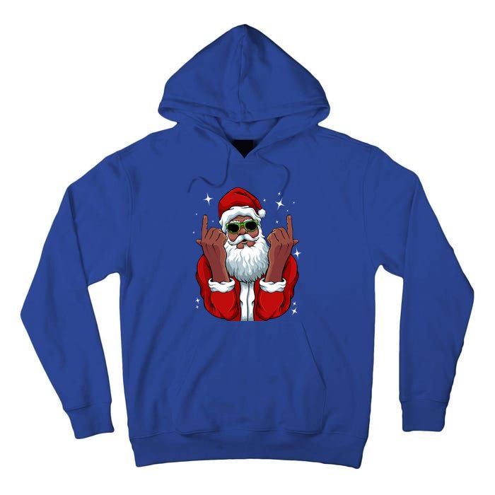 African American Santa Christmas Pajama Cool Black Xmas Funny Gift Tall Hoodie