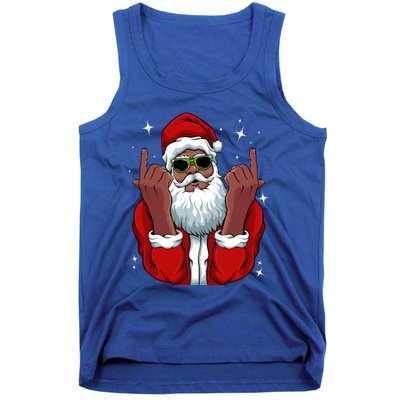 African American Santa Christmas Pajama Cool Black Xmas Funny Gift Tank Top