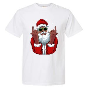 African American Santa Christmas Pajama Cool Black Xmas Funny Gift Garment-Dyed Heavyweight T-Shirt