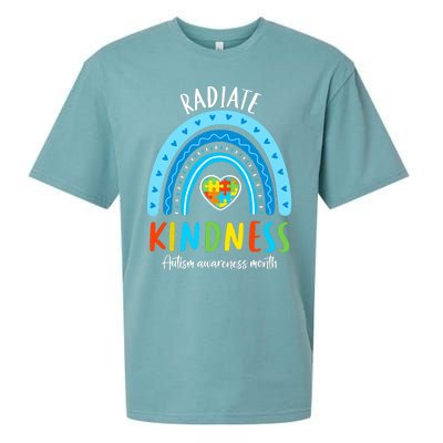 Autism Awareness Special Ed Teacher Radiate Kindness Rainbow Sueded Cloud Jersey T-Shirt