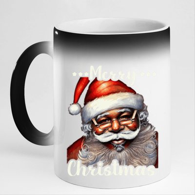 African American Santa Claus Black Christmas Retro Xmas Great Gift 11oz Black Color Changing Mug