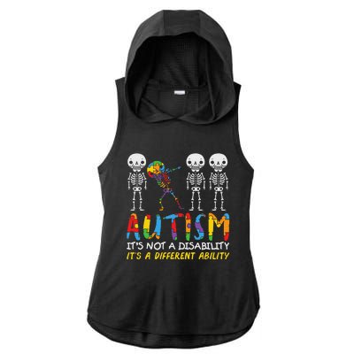 Autism Awareness Support Autism For Mom Dad Ladies PosiCharge Tri-Blend Wicking Draft Hoodie Tank