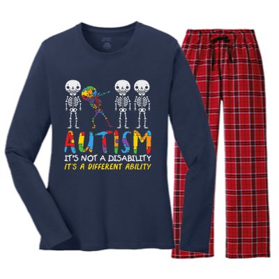 Autism Awareness Support Autism For Mom Dad Women's Long Sleeve Flannel Pajama Set 