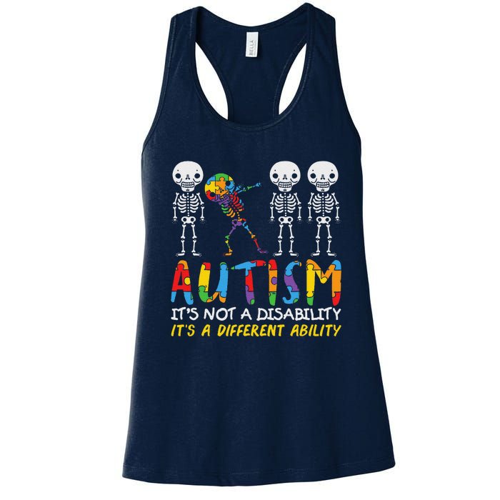 Autism Awareness Support Autism For Mom Dad Women's Racerback Tank