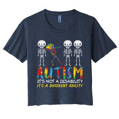 Autism Awareness Support Autism For Mom Dad Women's Crop Top Tee