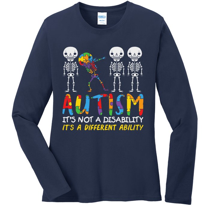 Autism Awareness Support Autism For Mom Dad Ladies Long Sleeve Shirt