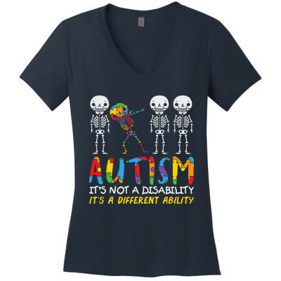 Autism Awareness Support Autism For Mom Dad Women's V-Neck T-Shirt