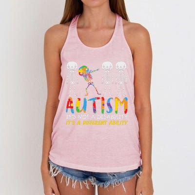 Autism Awareness Support Autism For Mom Dad Women's Knotted Racerback Tank