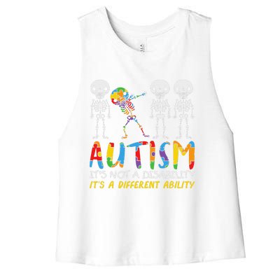 Autism Awareness Support Autism For Mom Dad Women's Racerback Cropped Tank