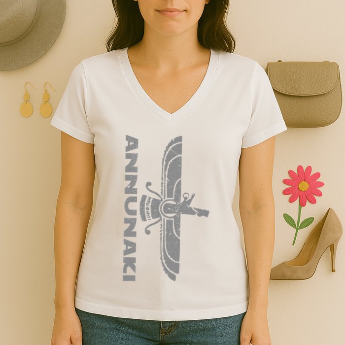 Annunaki Ancient Sumerian Gods Ancient Mestopotamia Women's V-Neck T-Shirt