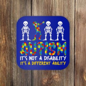 Autism Awerness Skeleton Dabbing Autistic Awareness Gift Coaster