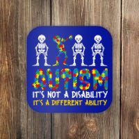 Autism Awerness Skeleton Dabbing Autistic Awareness Gift Coaster