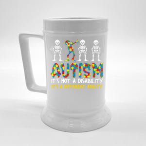 Autism Awerness Skeleton Dabbing Autistic Awareness Gift Beer Stein