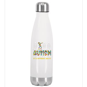 Autism Awerness Skeleton Dabbing Autistic Awareness Gift Stainless Steel Insulated Water Bottle