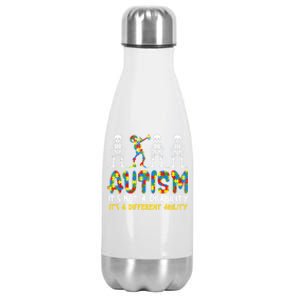 Autism Awerness Skeleton Dabbing Autistic Awareness Gift Stainless Steel Insulated Water Bottle