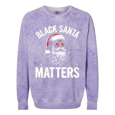 African American Santa Claus Christmas Pajama And Gift Colorblast Crewneck Sweatshirt