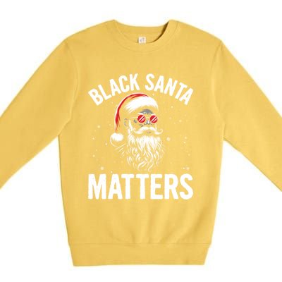 African American Santa Claus Christmas Pajama And Gift Premium Crewneck Sweatshirt