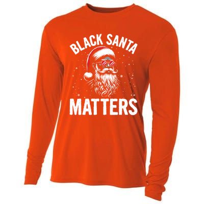 African American Santa Claus Christmas Pajama And Gift Cooling Performance Long Sleeve Crew