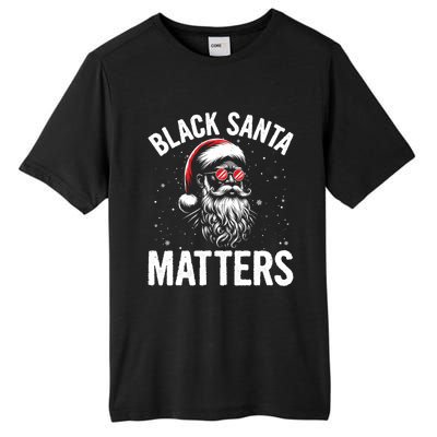 African American Santa Claus Christmas Pajama And Gift Tall Fusion ChromaSoft Performance T-Shirt