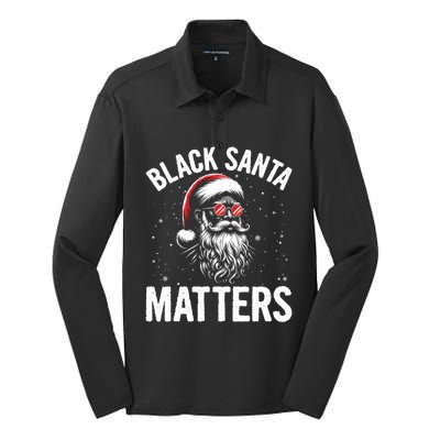 African American Santa Claus Christmas Pajama And Gift Silk Touch Performance Long Sleeve Polo