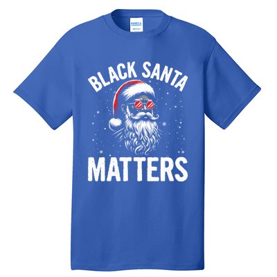 African American Santa Claus Christmas Pajama And Gift Tall T-Shirt