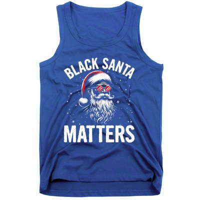 African American Santa Claus Christmas Pajama And Gift Tank Top